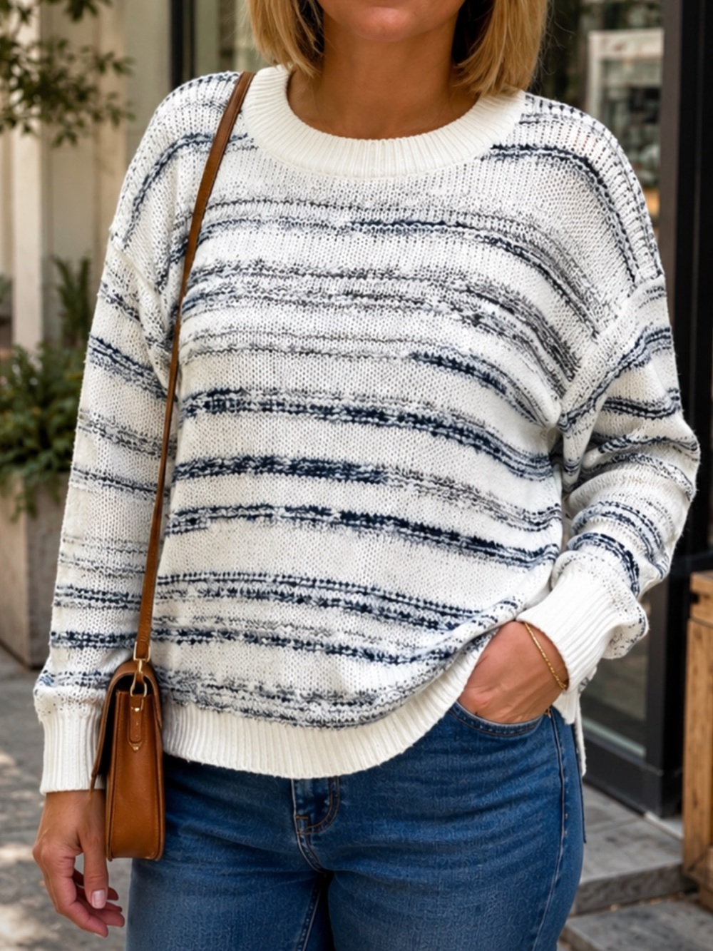 Calvin Klein White and Gray Cowl Neck Sweater Never Used